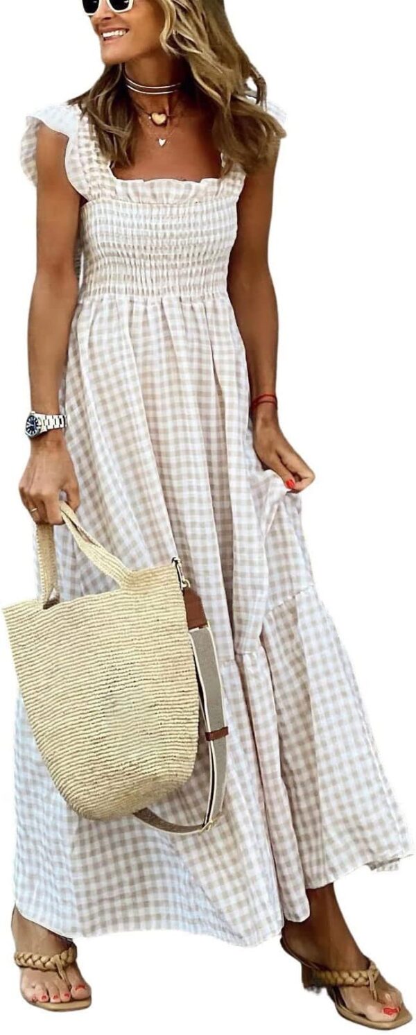 Strap Flounce Long Dress