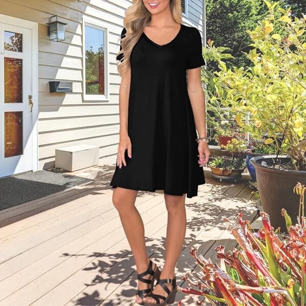 Summer Short Sleeve Swing Dresses - Image 2